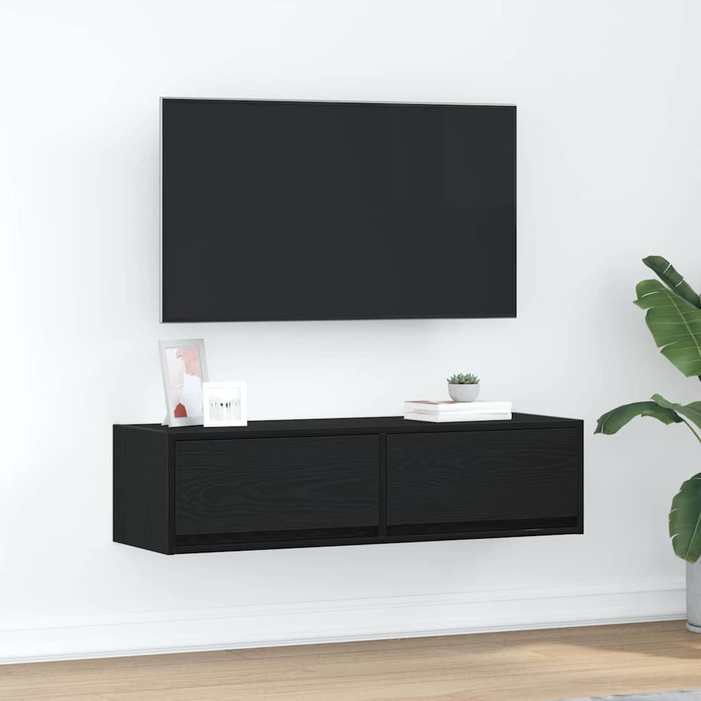 Cabinet TV Stejar negru 100 x 31 x 25.5 cm Lemn compozit GartenMobel Dekor