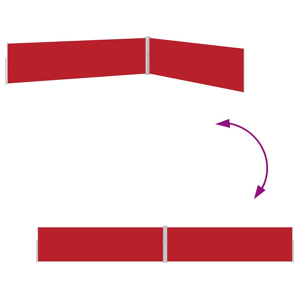 Copertină laterală retractabilă de terasă, roșu, 170 x 1200 cm GartenMobel Dekor
