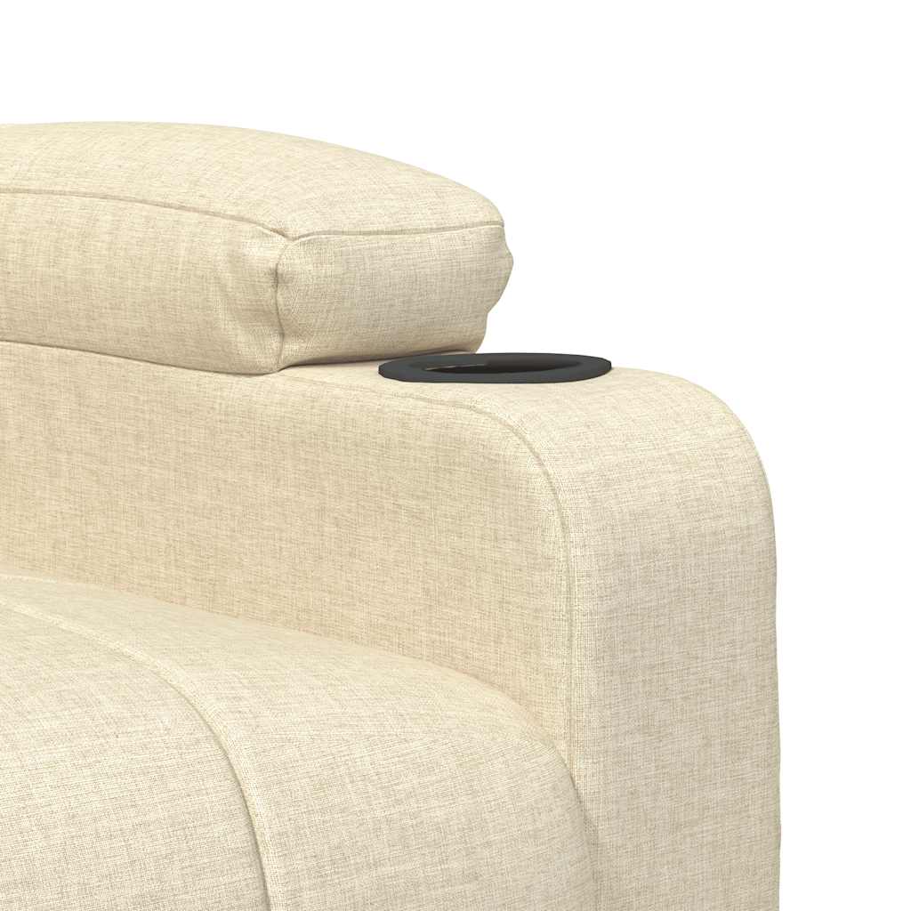 Fotoliu de masaj cu ridicare, crem, material textil GartenMobel Dekor