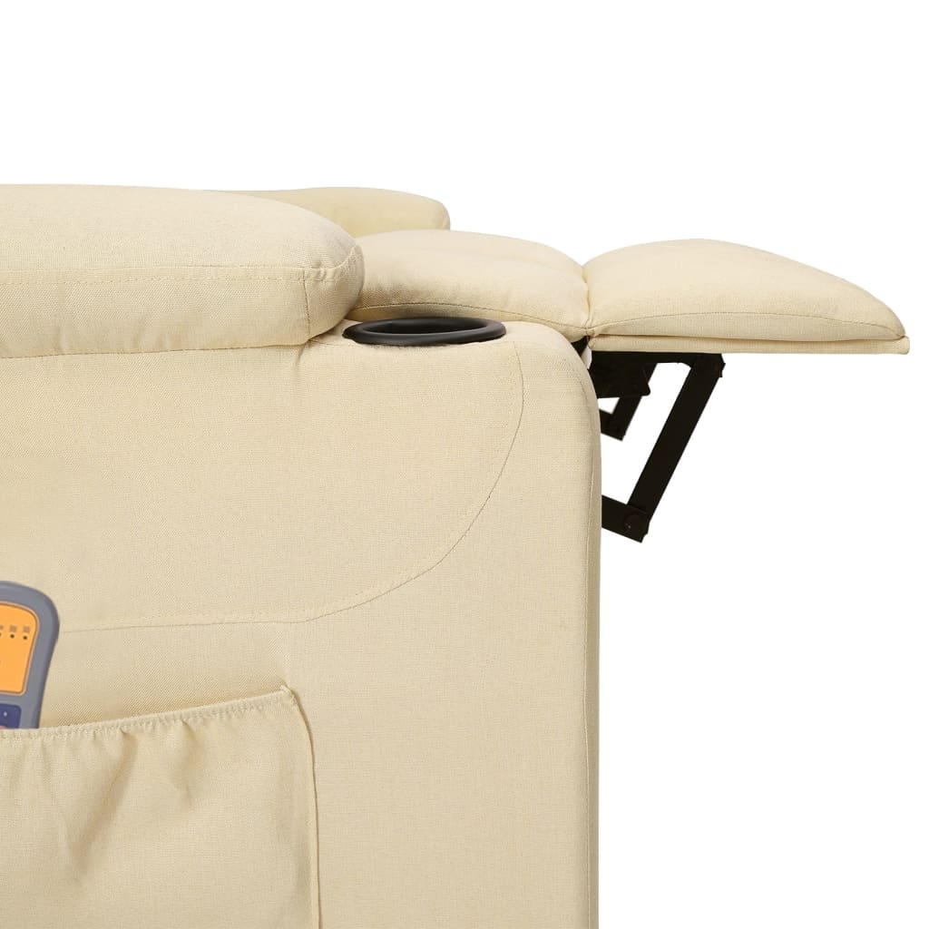 Fotoliu de masaj electric rabatabil, crem, textil GartenMobel Dekor
