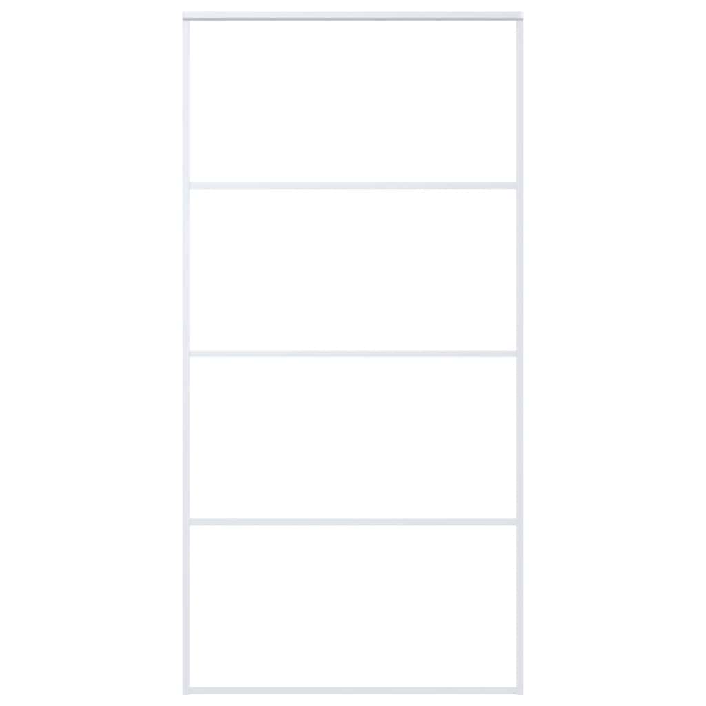 Ușă glisantă, alb, 102,5x205 cm, sticlă ESG și aluminiu GartenMobel Dekor
