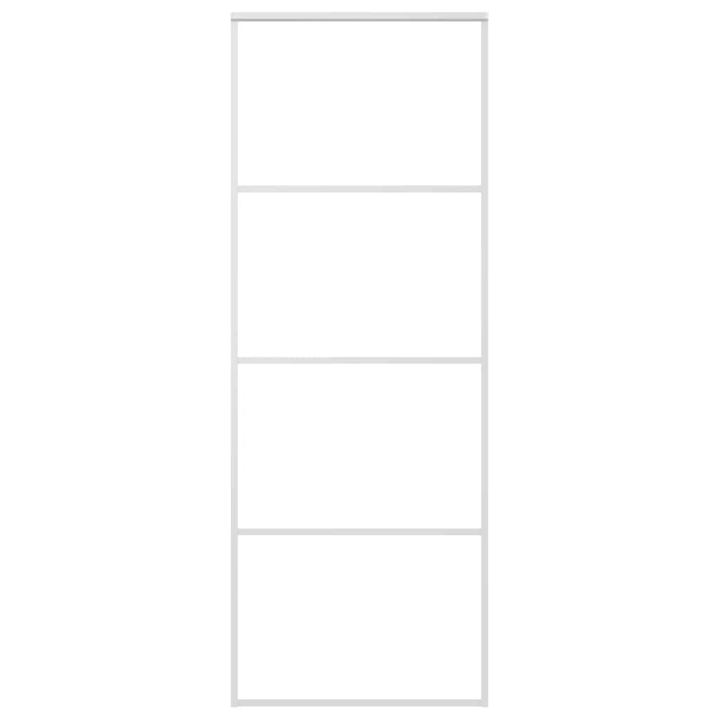 Ușă glisantă, alb, 76x205 cm, sticlă mată ESG și aluminiu GartenMobel Dekor