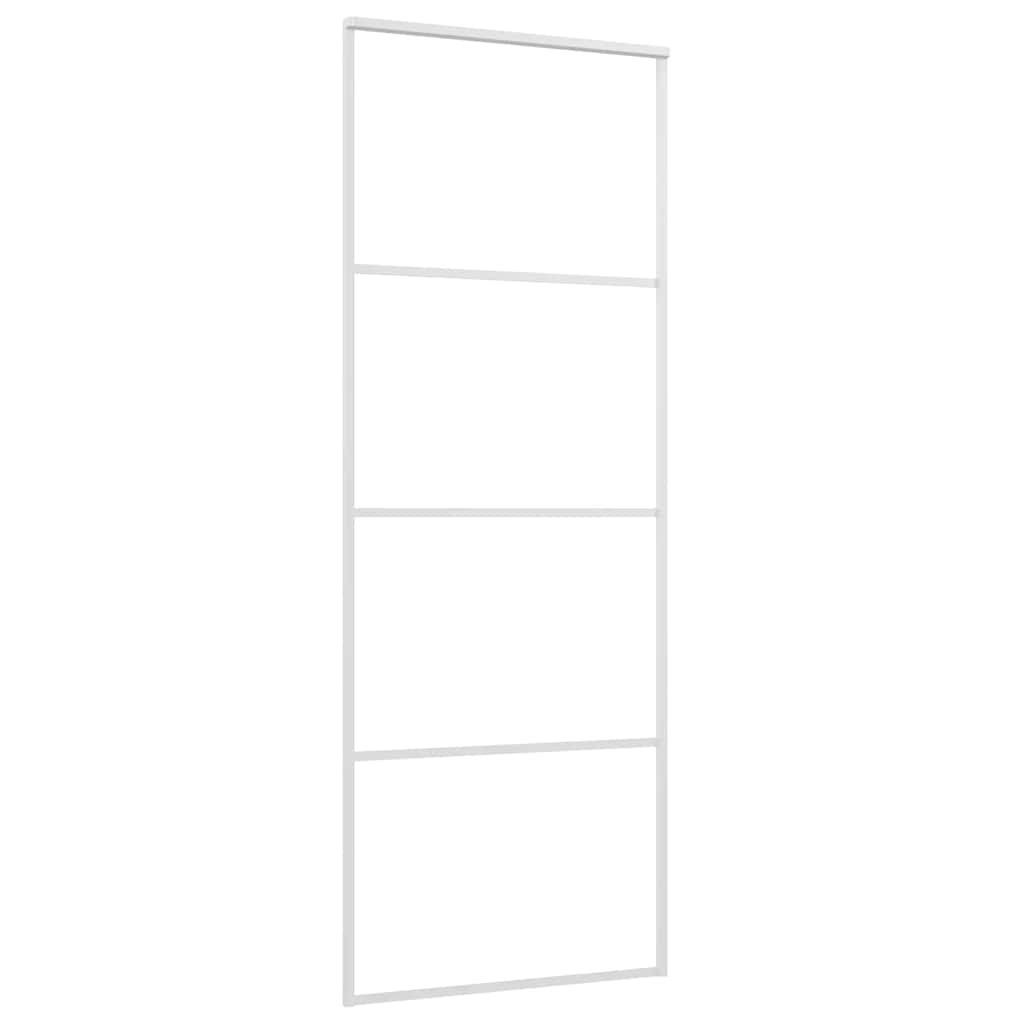 Ușă glisantă, alb, 76x205 cm, sticlă mată ESG și aluminiu GartenMobel Dekor