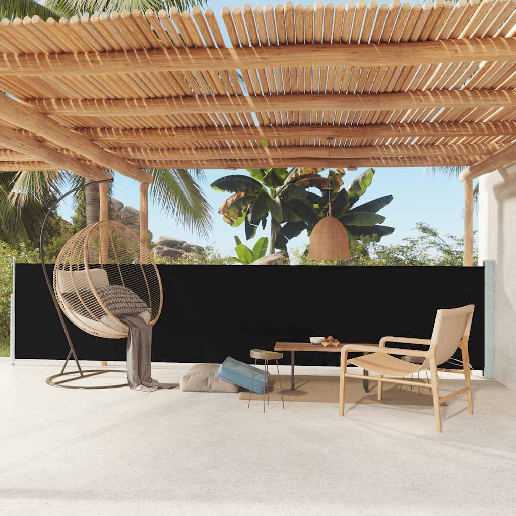 Copertină laterală retractabilă de terasă, negru, 117x600 cm GartenMobel Dekor