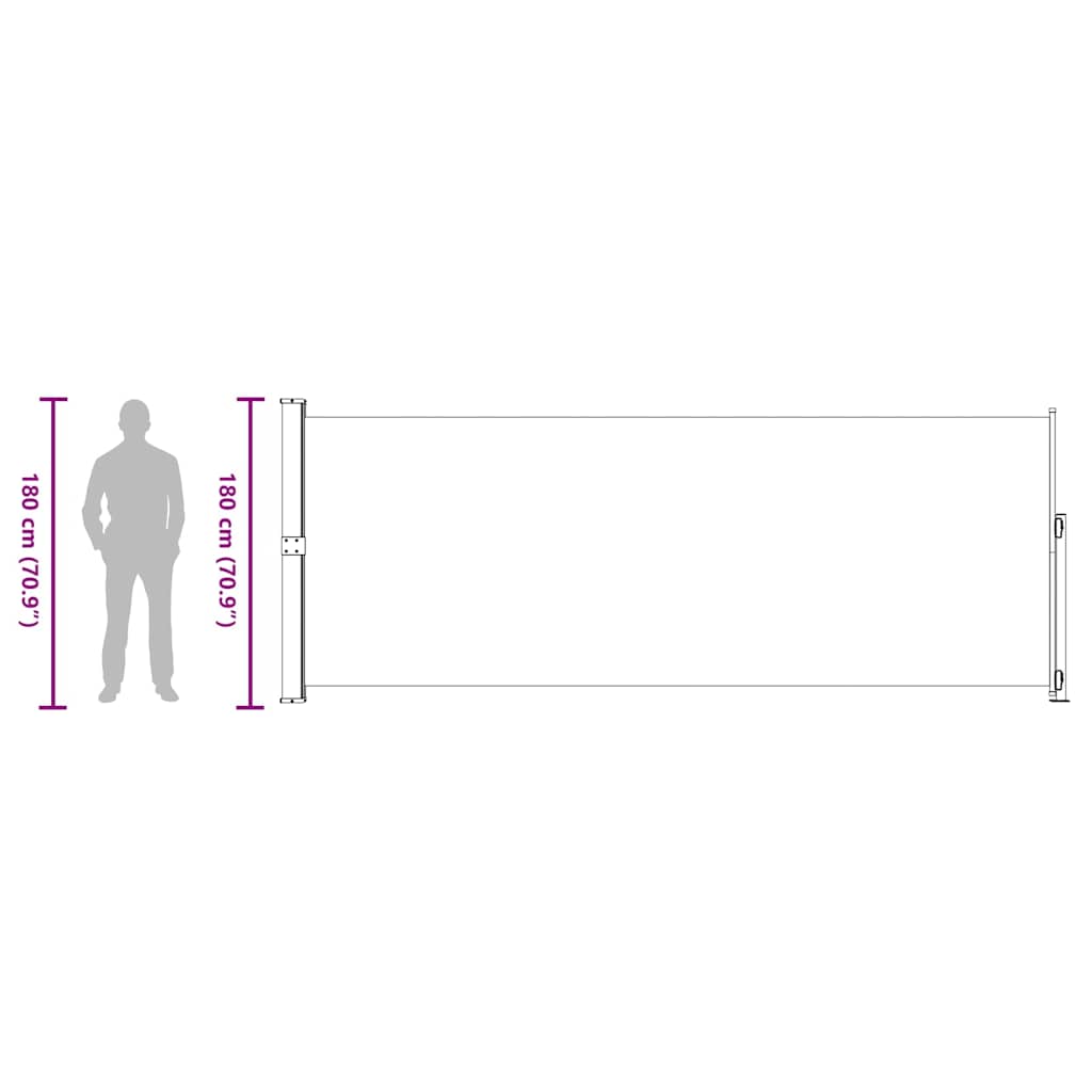 Copertină laterală retractabilă de terasă, negru, 180x500 cm GartenMobel Dekor