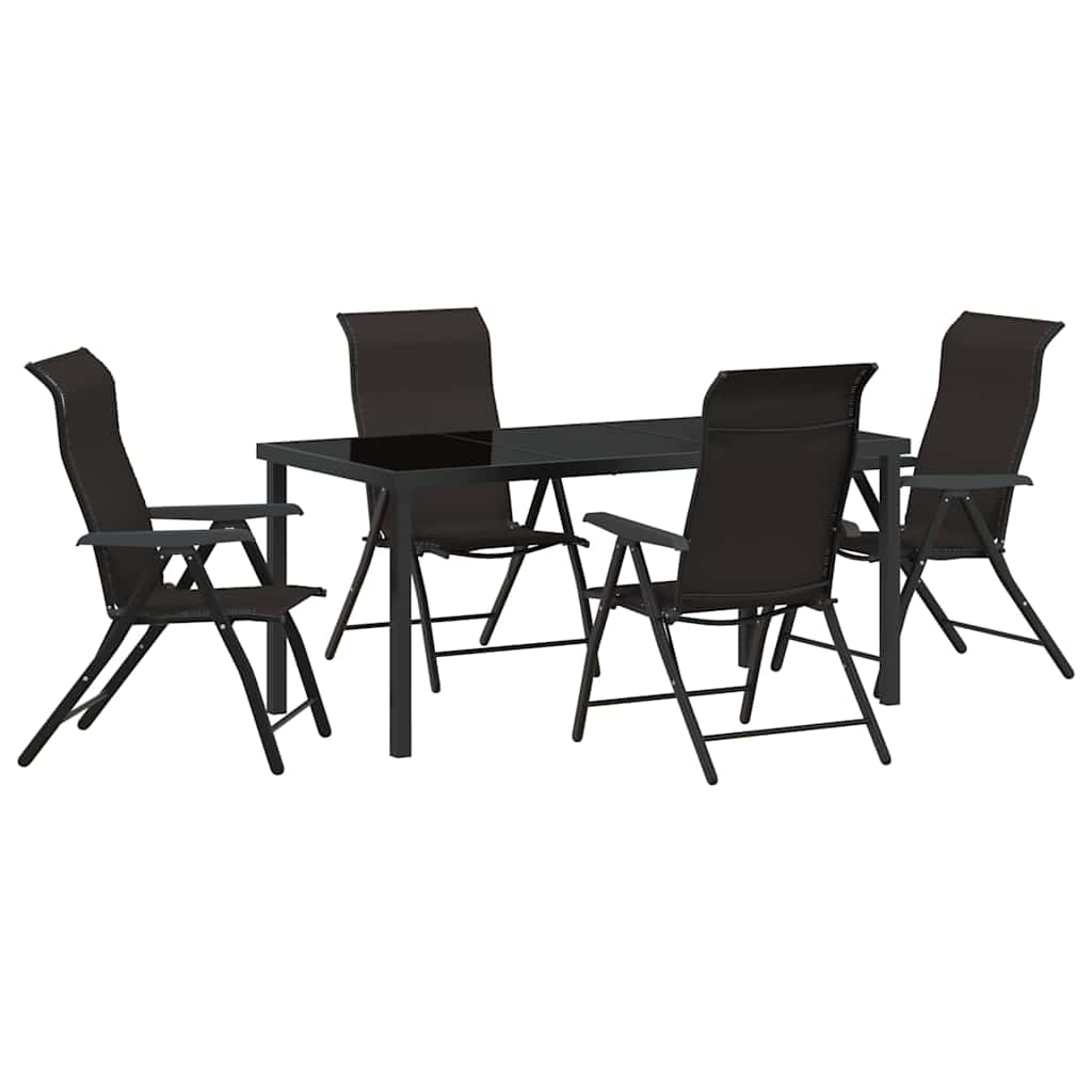Set de masă pentru grădină 5 pcs Negru de cafea Rattan poli GartenMobel Dekor