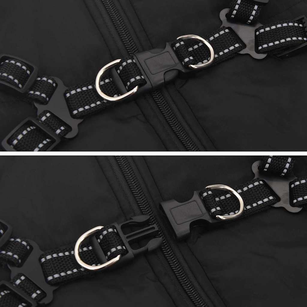 Haina pentru Câini cu ham Negru 3XL Fleece și poliester GartenMobel Dekor