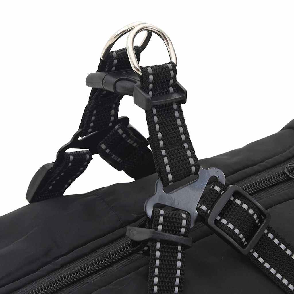 Haina pentru Câini cu ham Negru 4XL Fleece și poliester GartenMobel Dekor