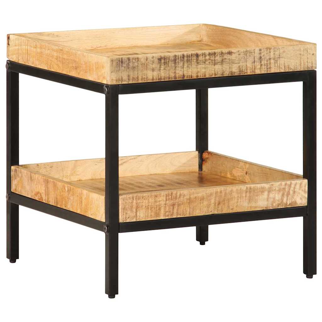 Masă laterală cu raft Maro 45 x 45 x 45 cm Lemn masiv de mango GartenMobel Dekor