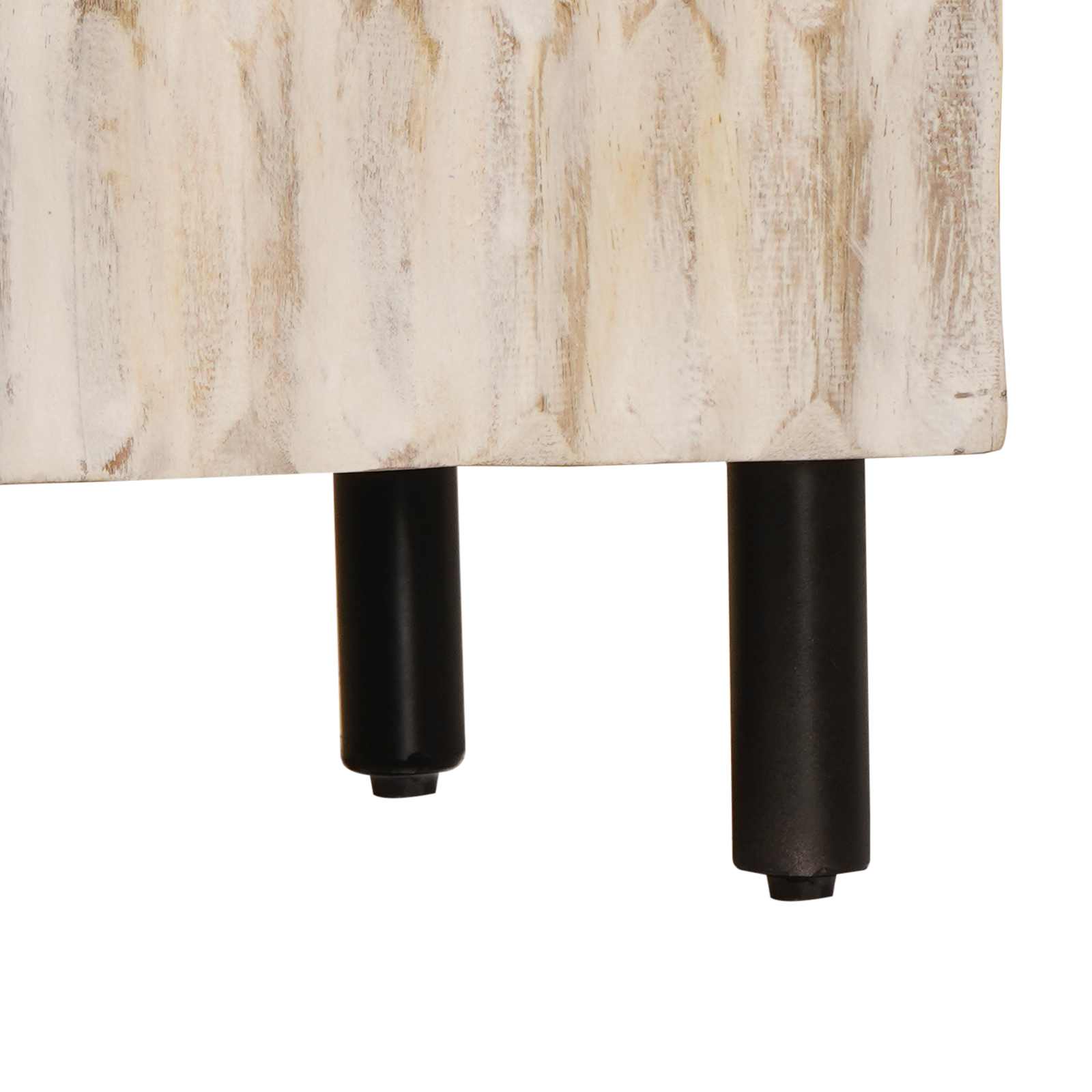 Bufet Finisaj Alb Spălat 60 x 33,5 x 75 cm Lemn de mango solid GartenMobel Dekor