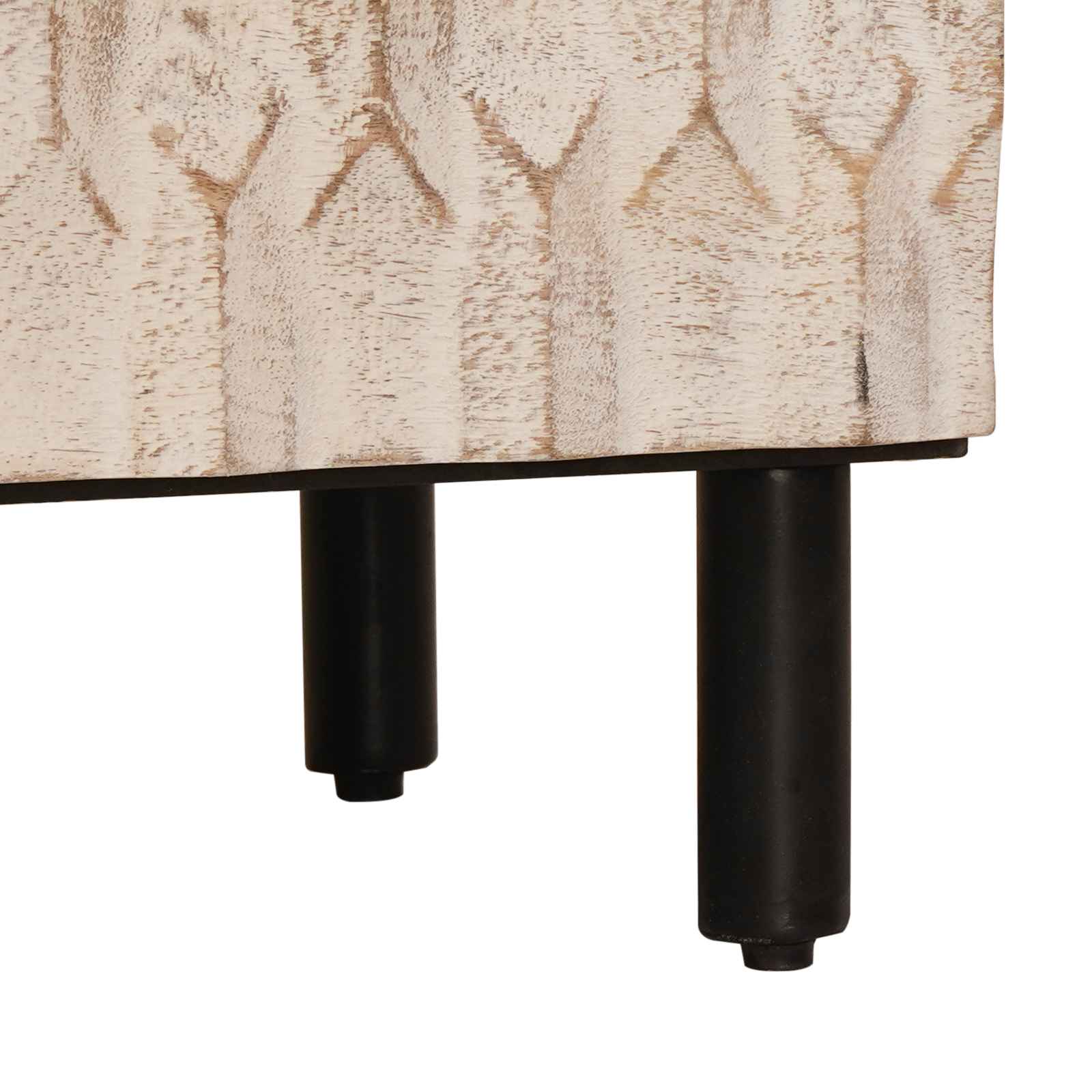 Bufet Finisaj Alb Spălat 60 x 33,5 x 75 cm Lemn de mango solid GartenMobel Dekor