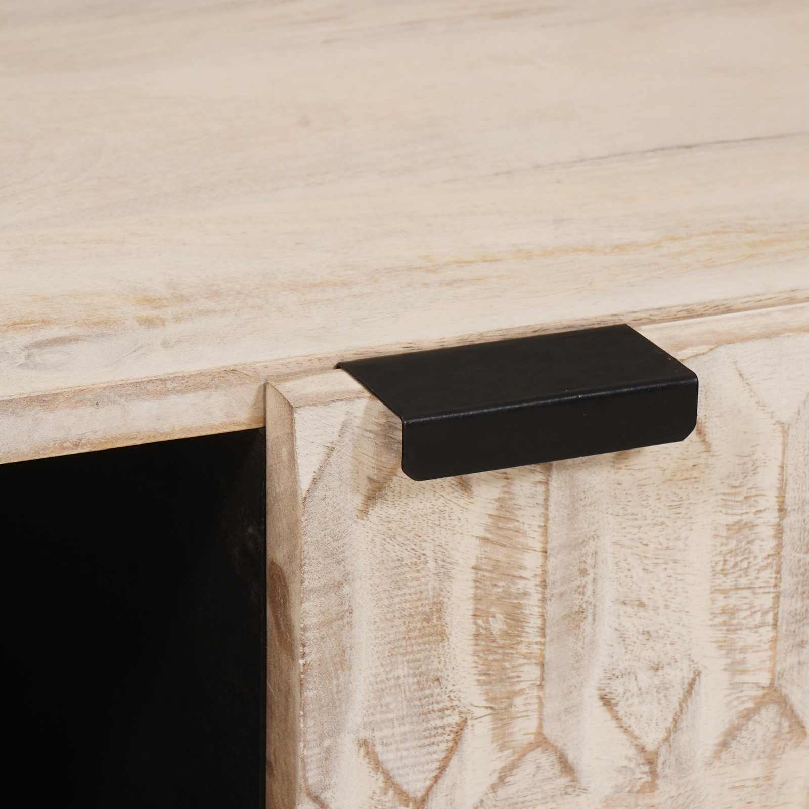 Masă de cafea Alb 80 x 50 x 40 cm Lemn de mango solid GartenMobel Dekor