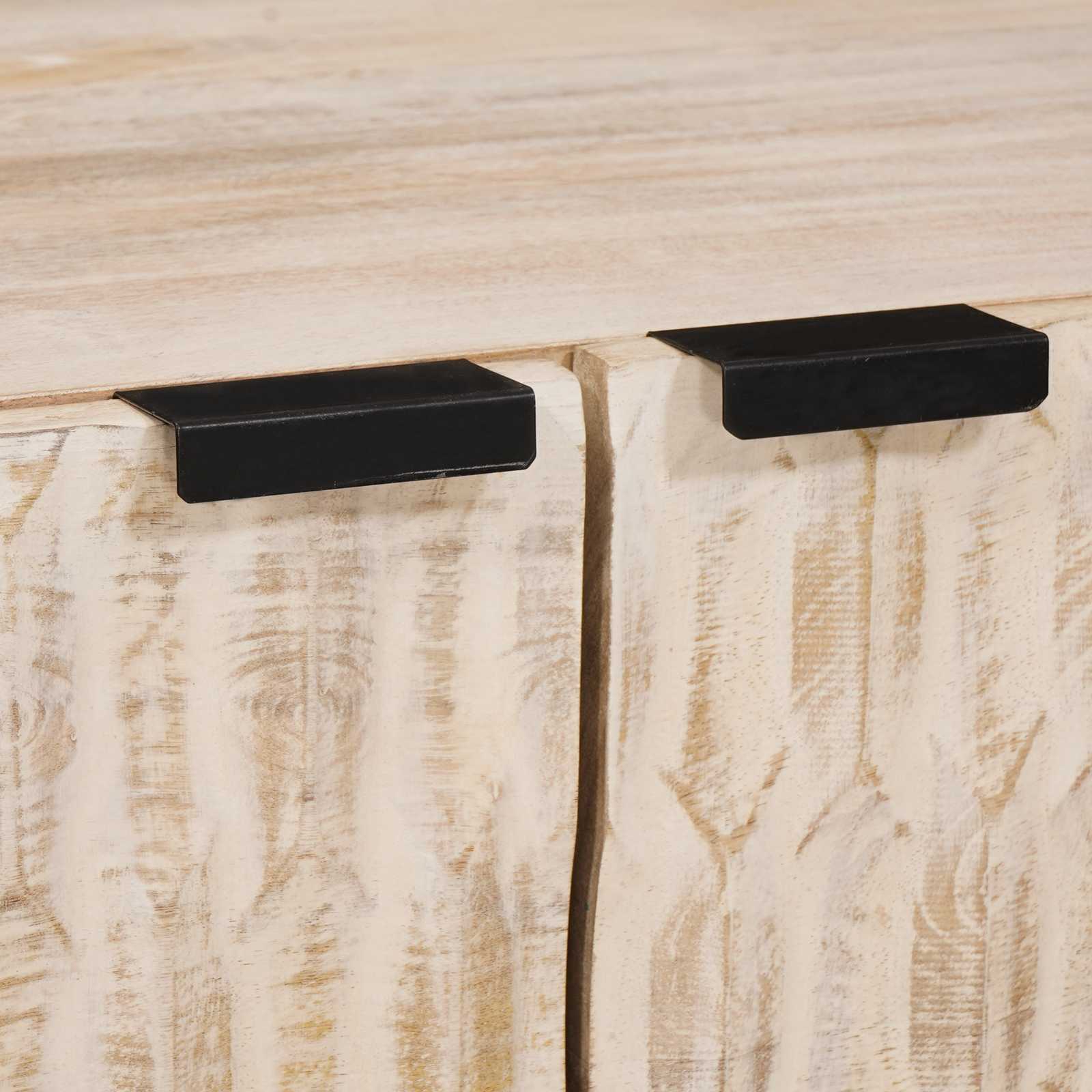 Masă de cafea Alb 80 x 50 x 40 cm Lemn de mango solid GartenMobel Dekor