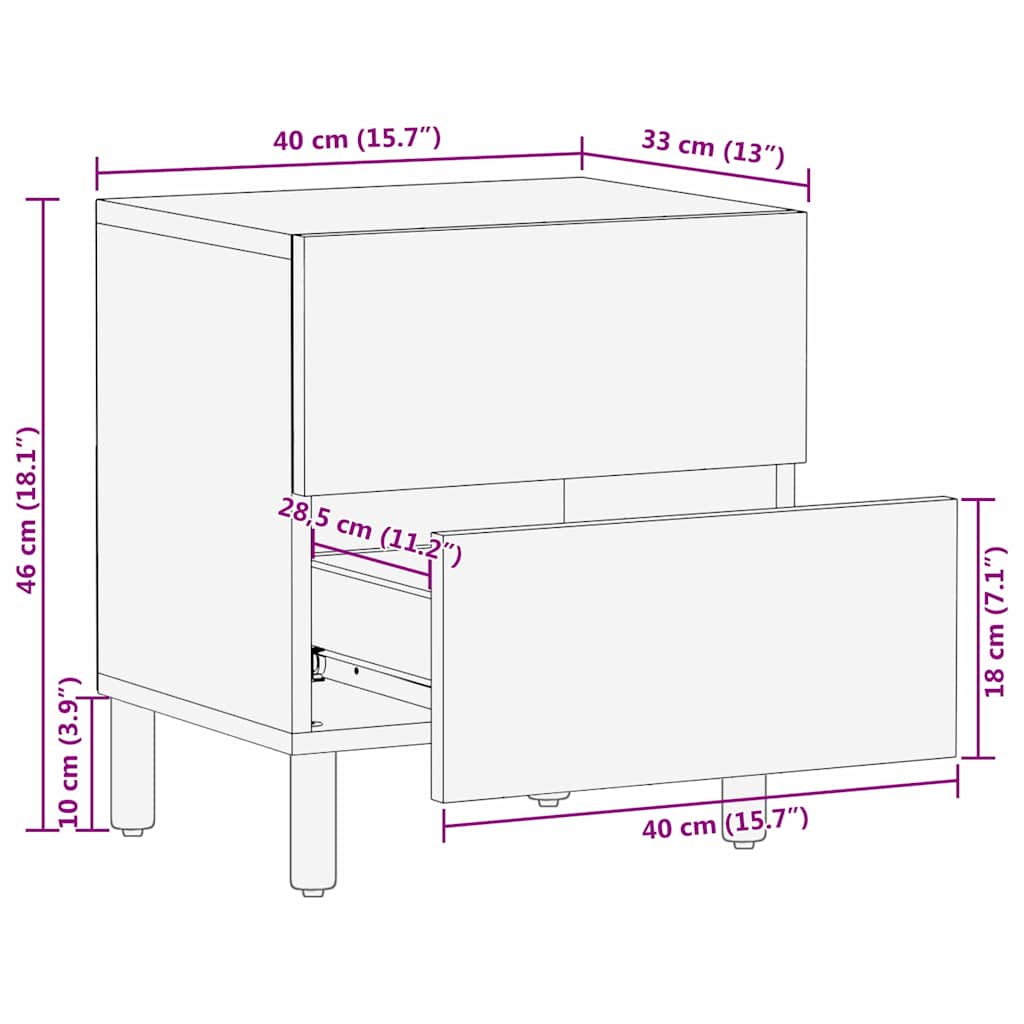 Dulap de noapte cu sertar 2 pcs Maro 40 x 33,5 x 46 cm GartenMobel Dekor