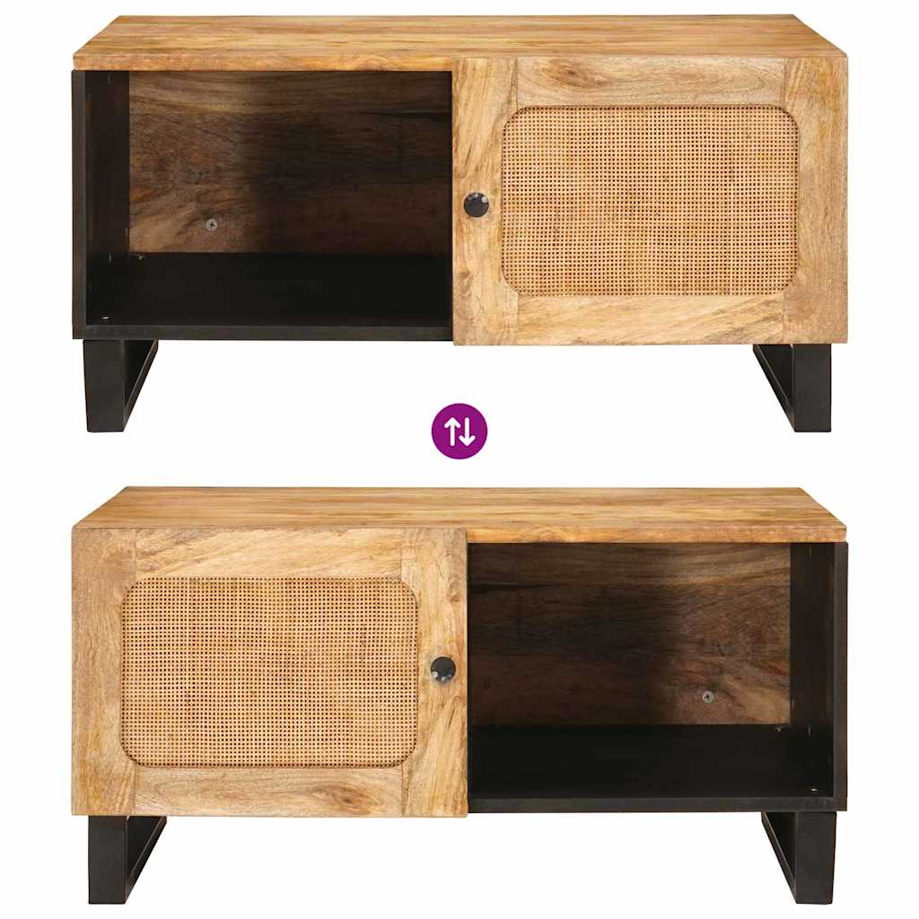 Masă de cafea natural 80 x 50 x 40 cm Lemn de mango solid GartenMobel Dekor