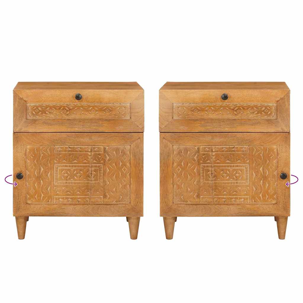 Dulap de noapte cu sertar cu ușă Maro deschis 50 x 33 x 60 cm GartenMobel Dekor