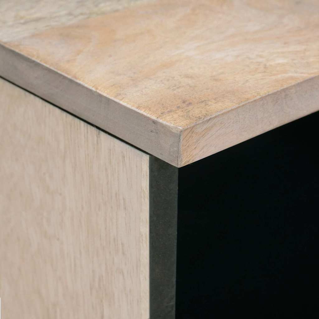 Masă de cafea cu raft Alb 80 x 54 x 40 cm Lemn masiv de acacia GartenMobel Dekor