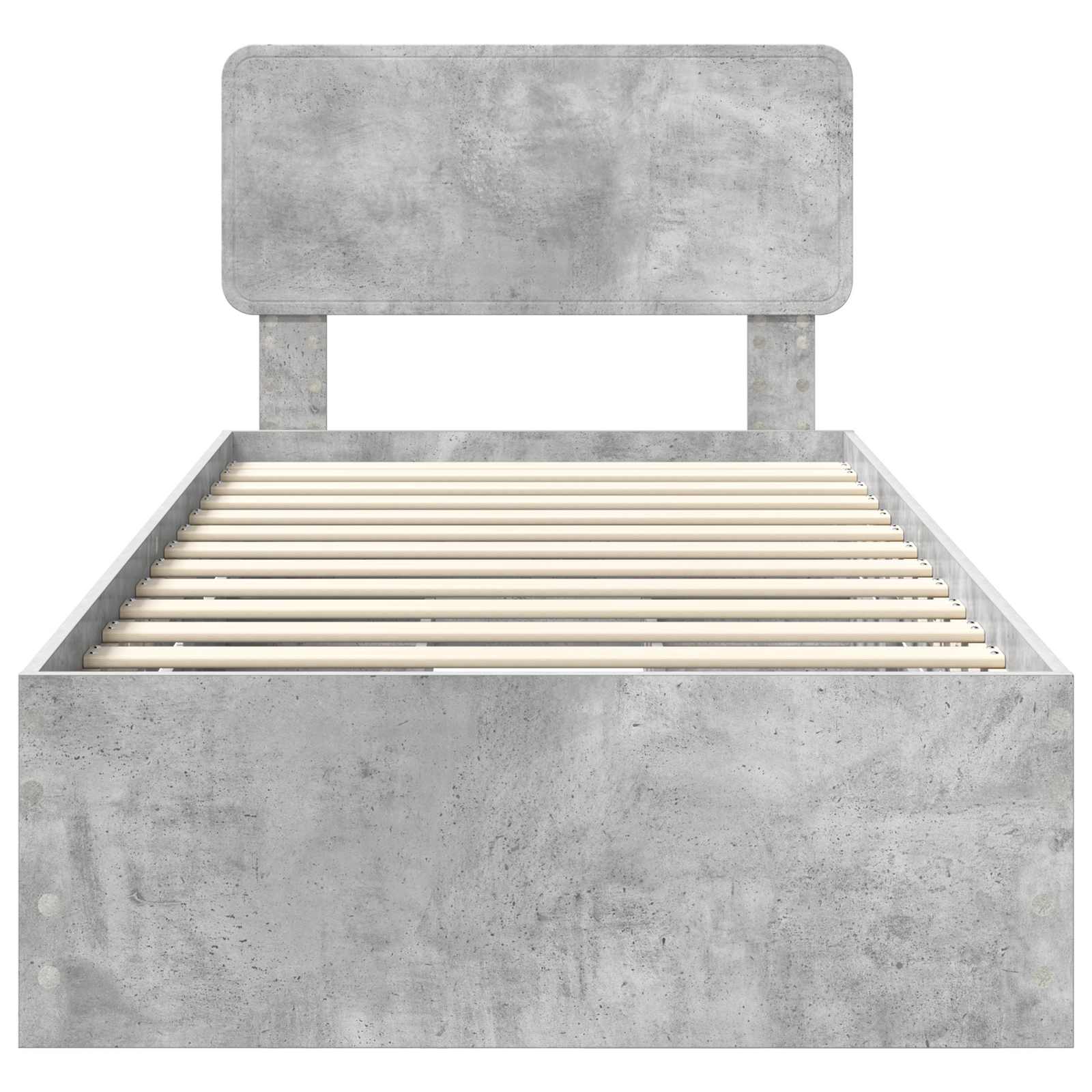 Cadru de pat Gri din beton 100 x 200 cm Lemn Ingineresc GartenMobel Dekor