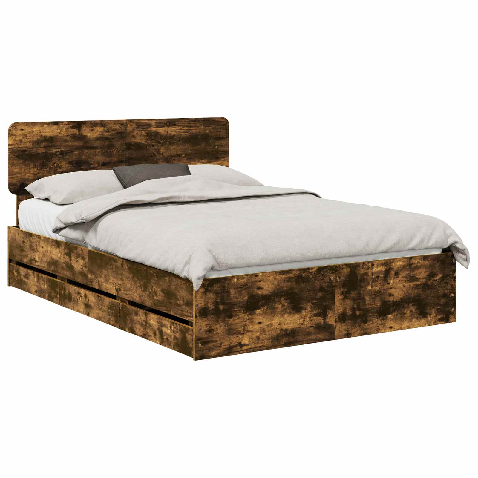 Cadru de pat Stejar fumuriu 140 x 190 cm Lemn Ingineresc GartenMobel Dekor