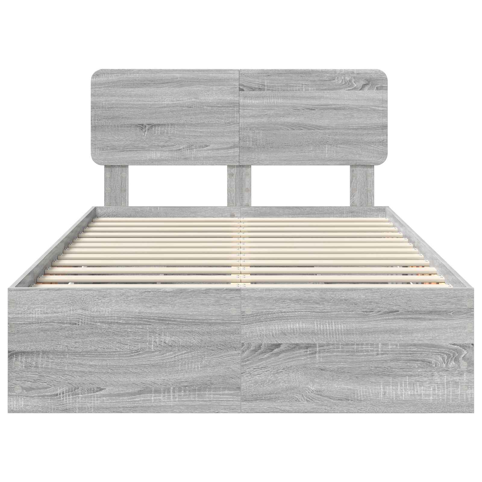 Cadru de pat cu sertar Gri Sonoma 120 x 190 cm Lemn Ingineresc GartenMobel Dekor