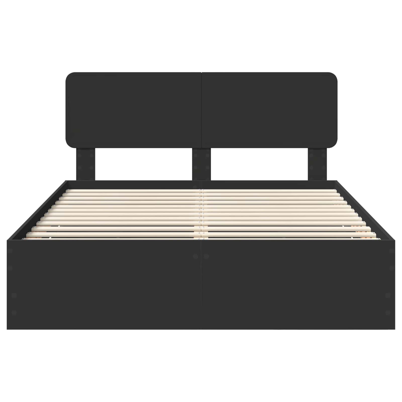 Cadru de pat cu sertar Negru 140 x 200 cm Lemn Ingineresc GartenMobel Dekor