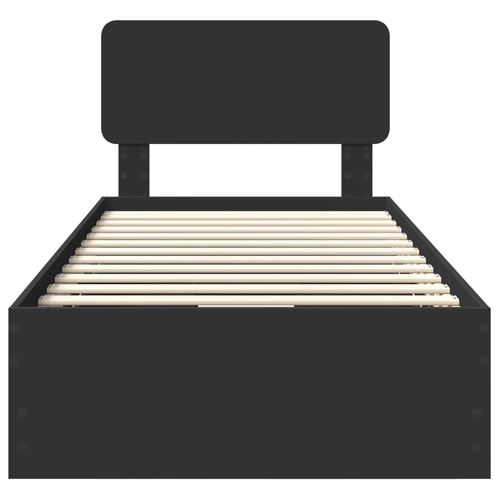 Cadru de pat cu sertar Negru 90 x 190 cm Lemn Ingineresc GartenMobel Dekor