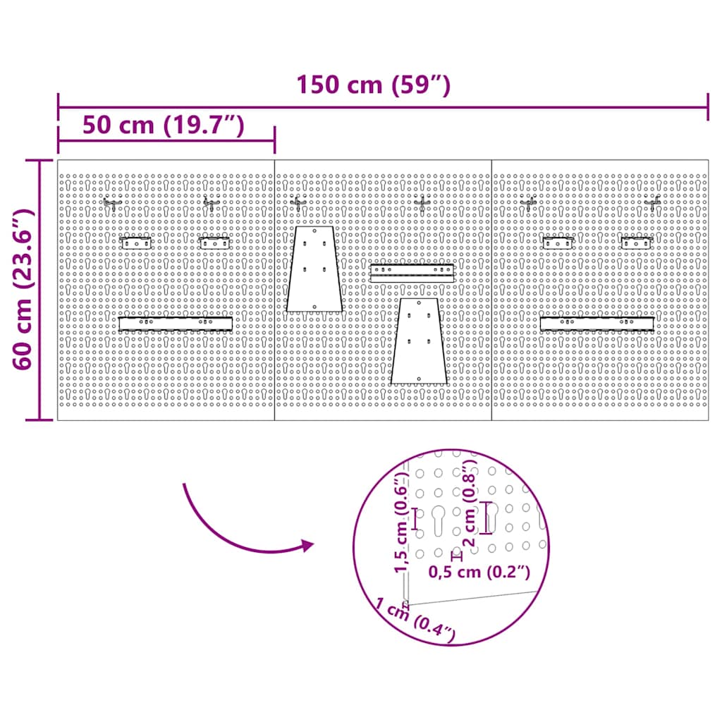 Bancă de depozitare 3 pcs Gri 150 x 1 x 60 cm GartenMobel Dekor