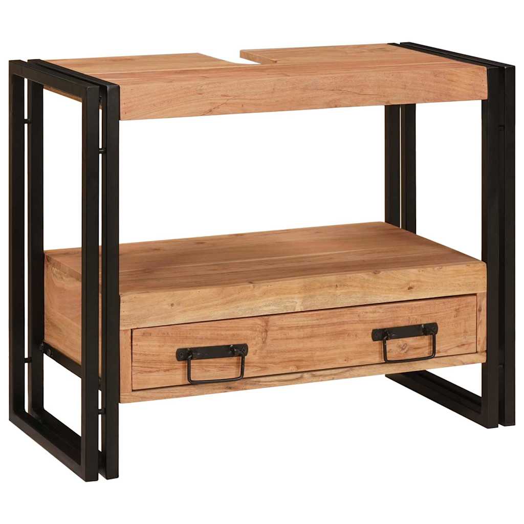 Dulap pentru chiuvetă de baie Lemn masiv de acacia și fier GartenMobel Dekor