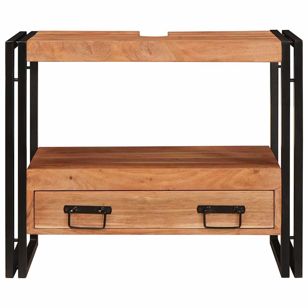 Dulap pentru chiuvetă de baie Lemn masiv de acacia și fier GartenMobel Dekor