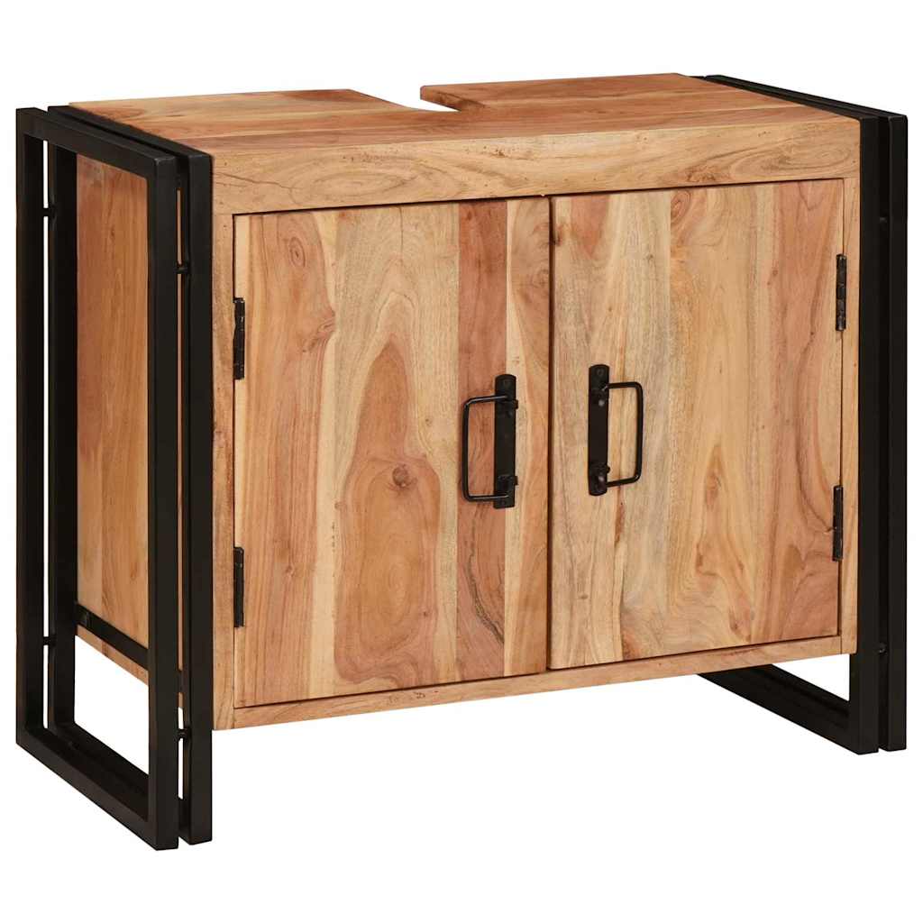 Dulap pentru chiuvetă de baie Lemn masiv de acacia și fier GartenMobel Dekor