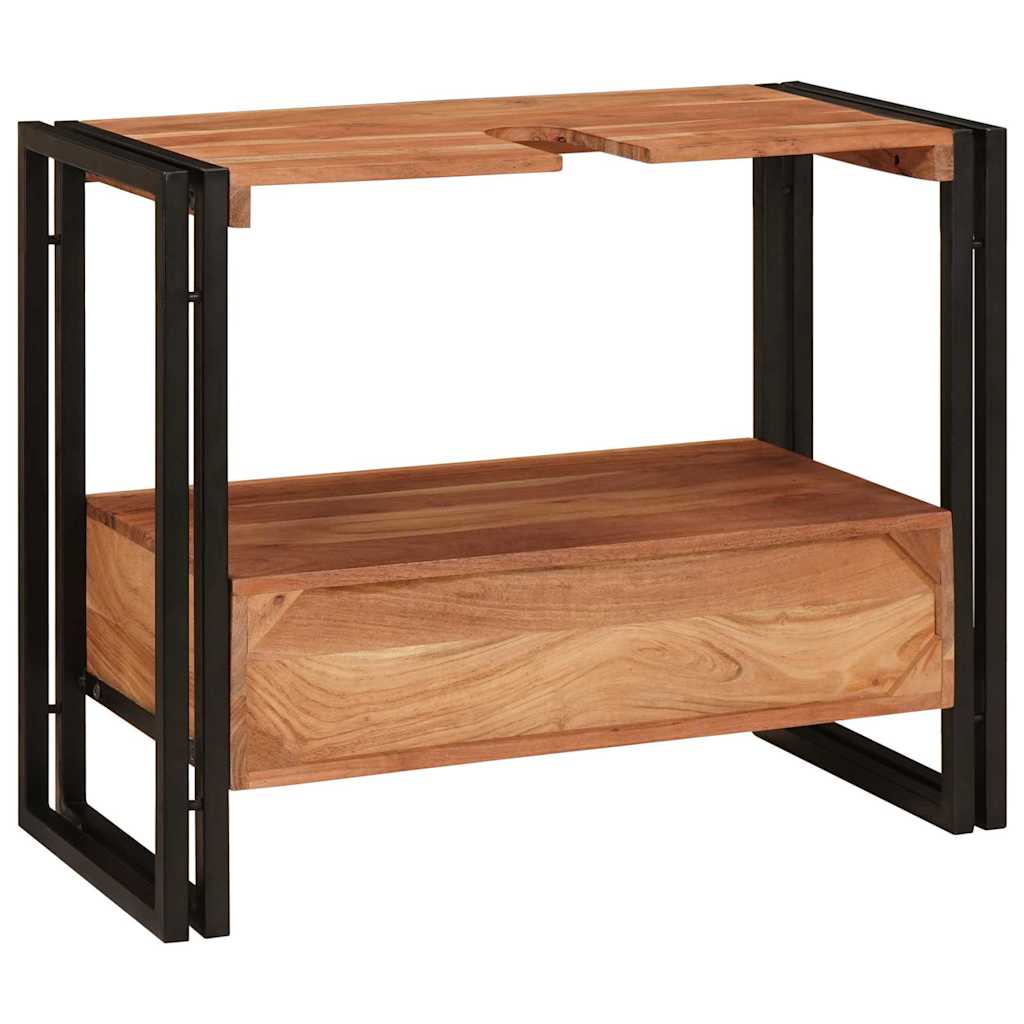 Dulap pentru chiuvetă de baie Lemn masiv de acacia și fier GartenMobel Dekor