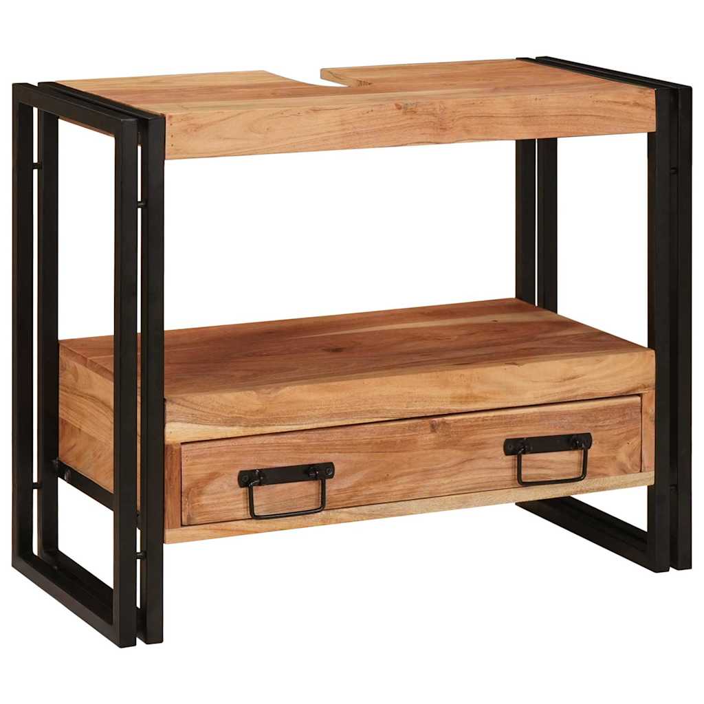 Dulap pentru chiuvetă de baie Lemn masiv de acacia și fier GartenMobel Dekor