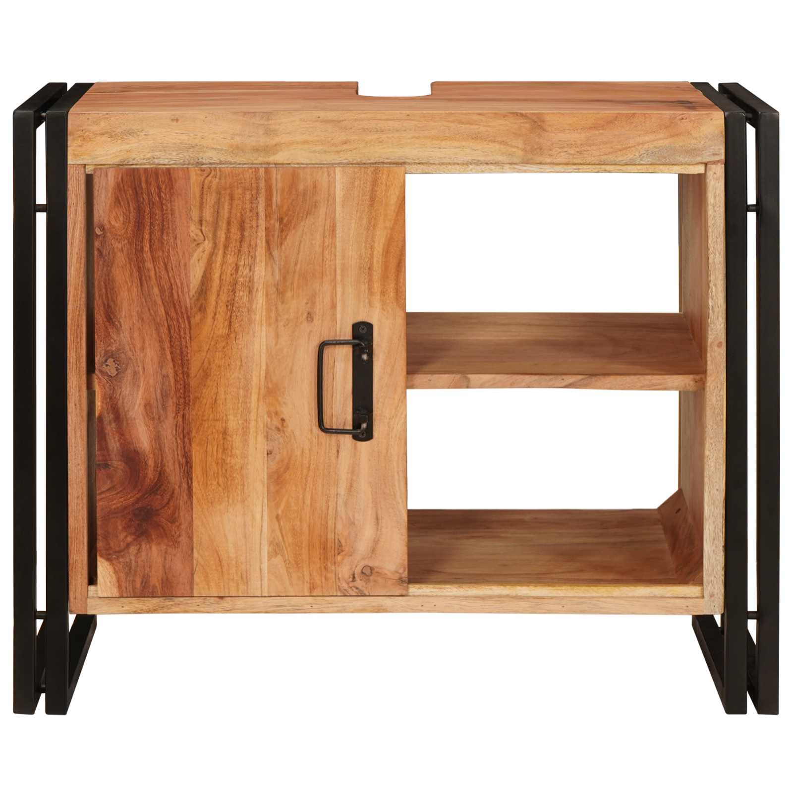 Dulap pentru chiuvetă de baie Lemn masiv de acacia și fier GartenMobel Dekor