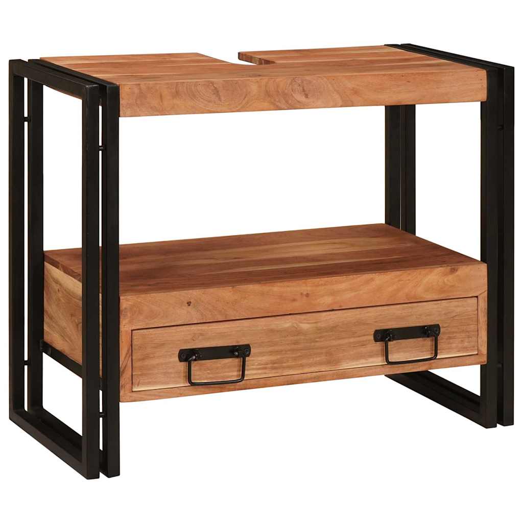 Dulap pentru chiuvetă de baie Lemn masiv de acacia și fier GartenMobel Dekor