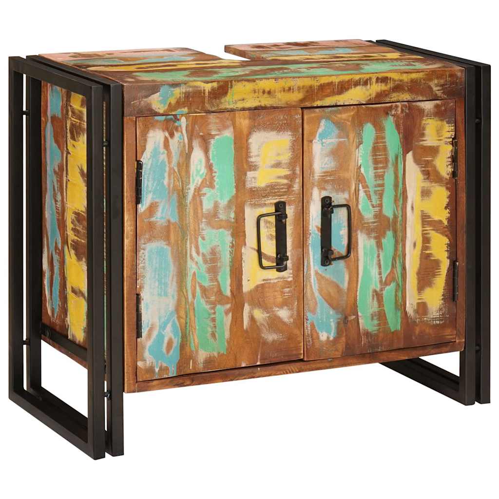 Dulap pentru chiuvetă de baie Lemn masiv recuperat și fier GartenMobel Dekor