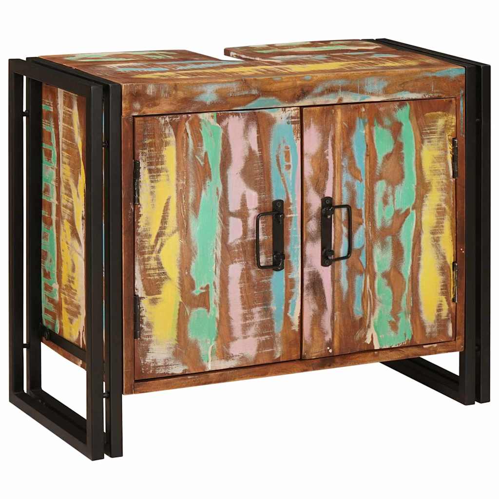 Dulap pentru chiuvetă de baie Lemn masiv recuperat și fier GartenMobel Dekor