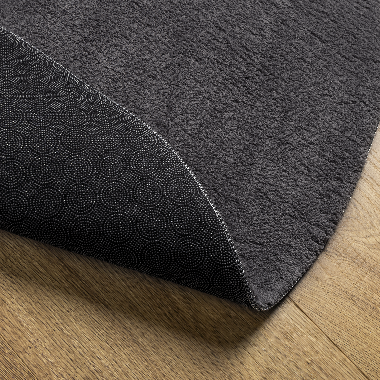 Covor HUARTE Antracit 140 x 200 cm Poliester GartenMobel Dekor