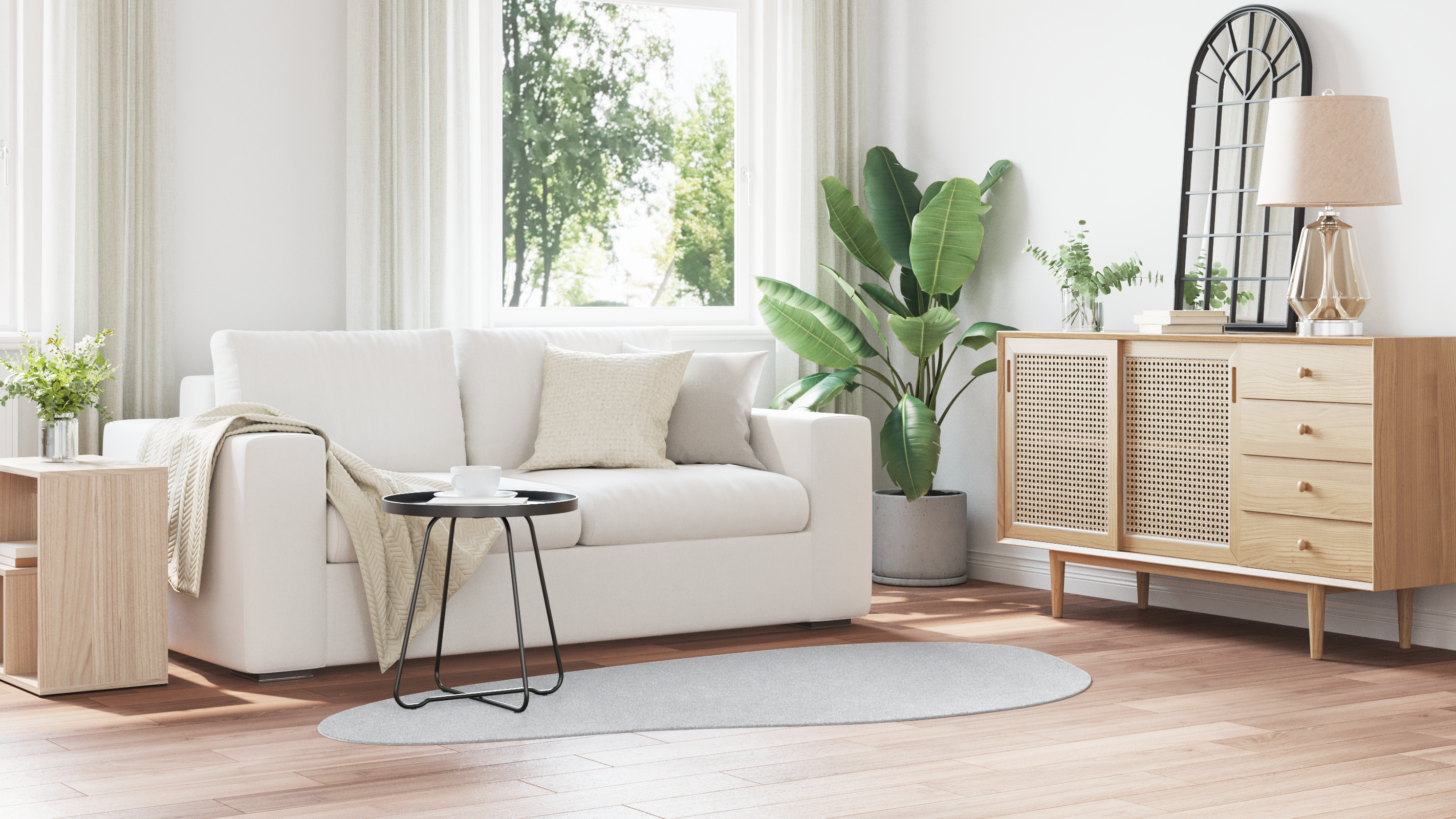 Covor HUARTE Gri 100 x 200 cm Poliester GartenMobel Dekor