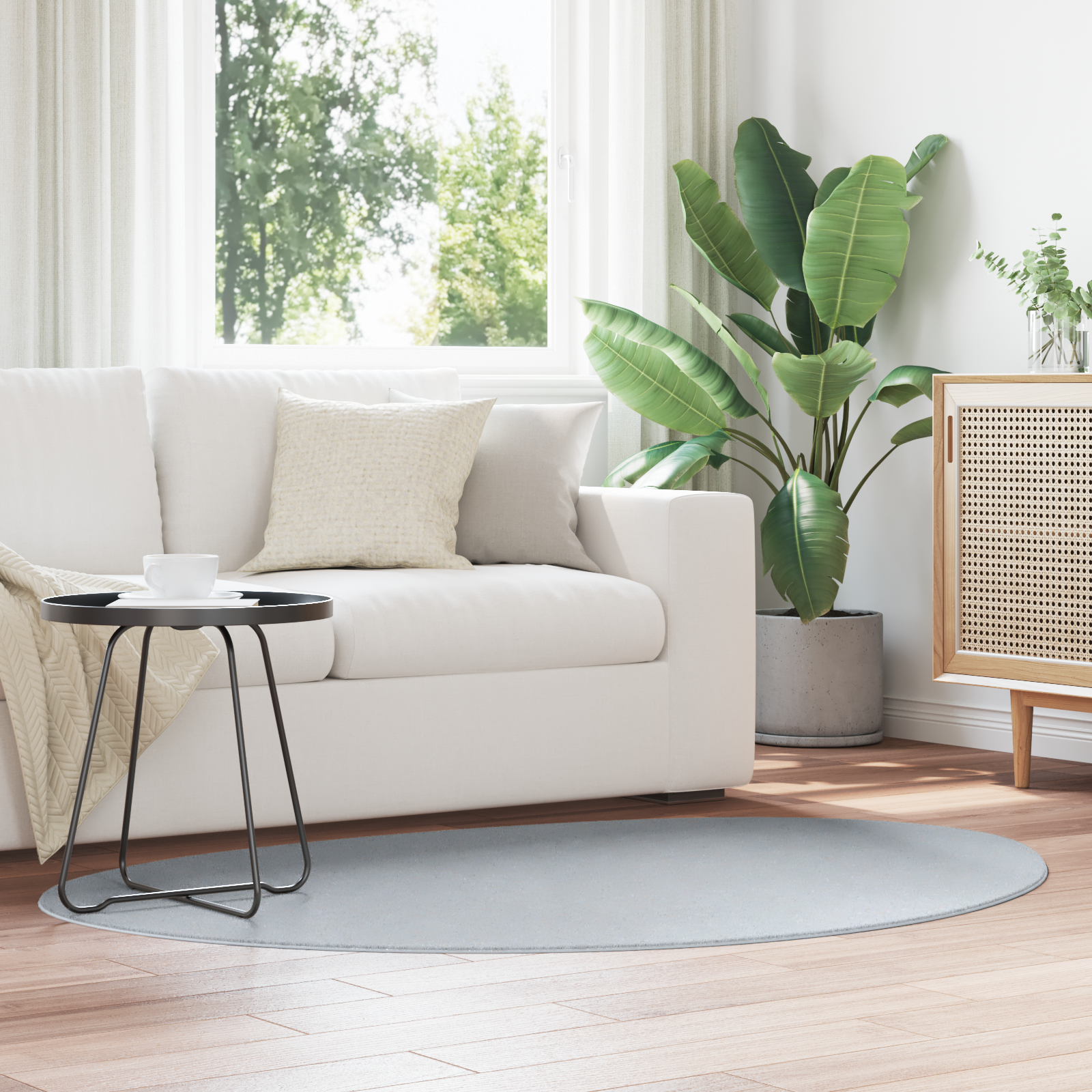 Covor HUARTE Gri 120 x 170 cm Poliester GartenMobel Dekor