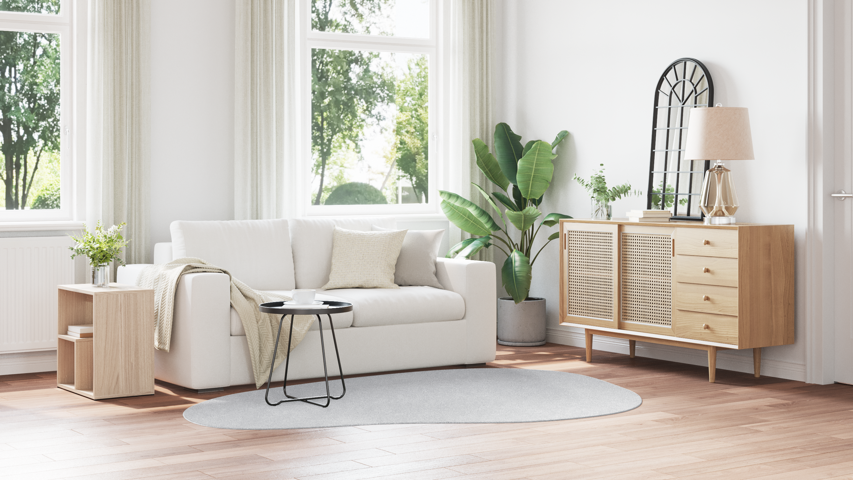 Covor HUARTE Gri 160 x 230 cm Poliester GartenMobel Dekor