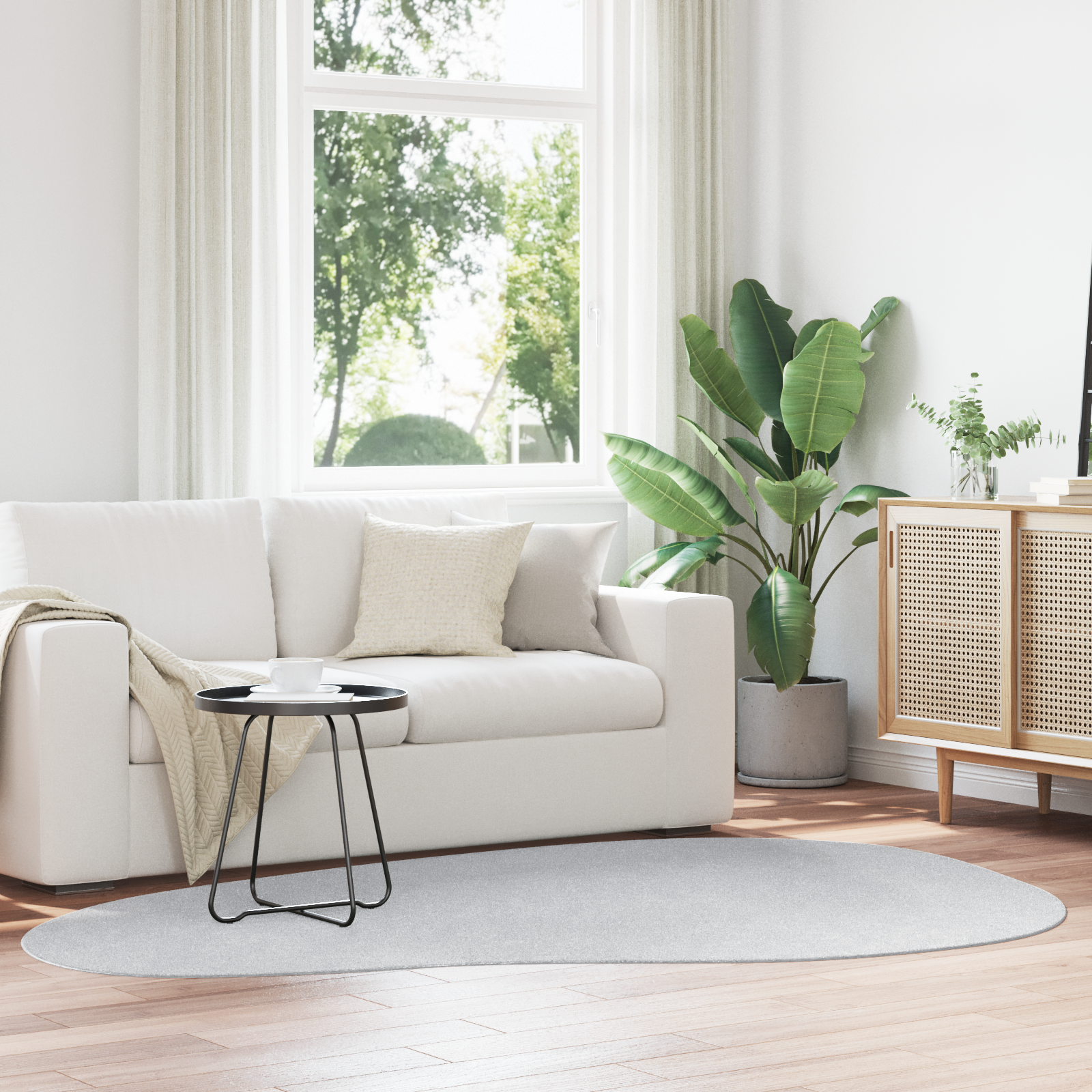 Covor HUARTE Gri 160 x 230 cm Poliester GartenMobel Dekor