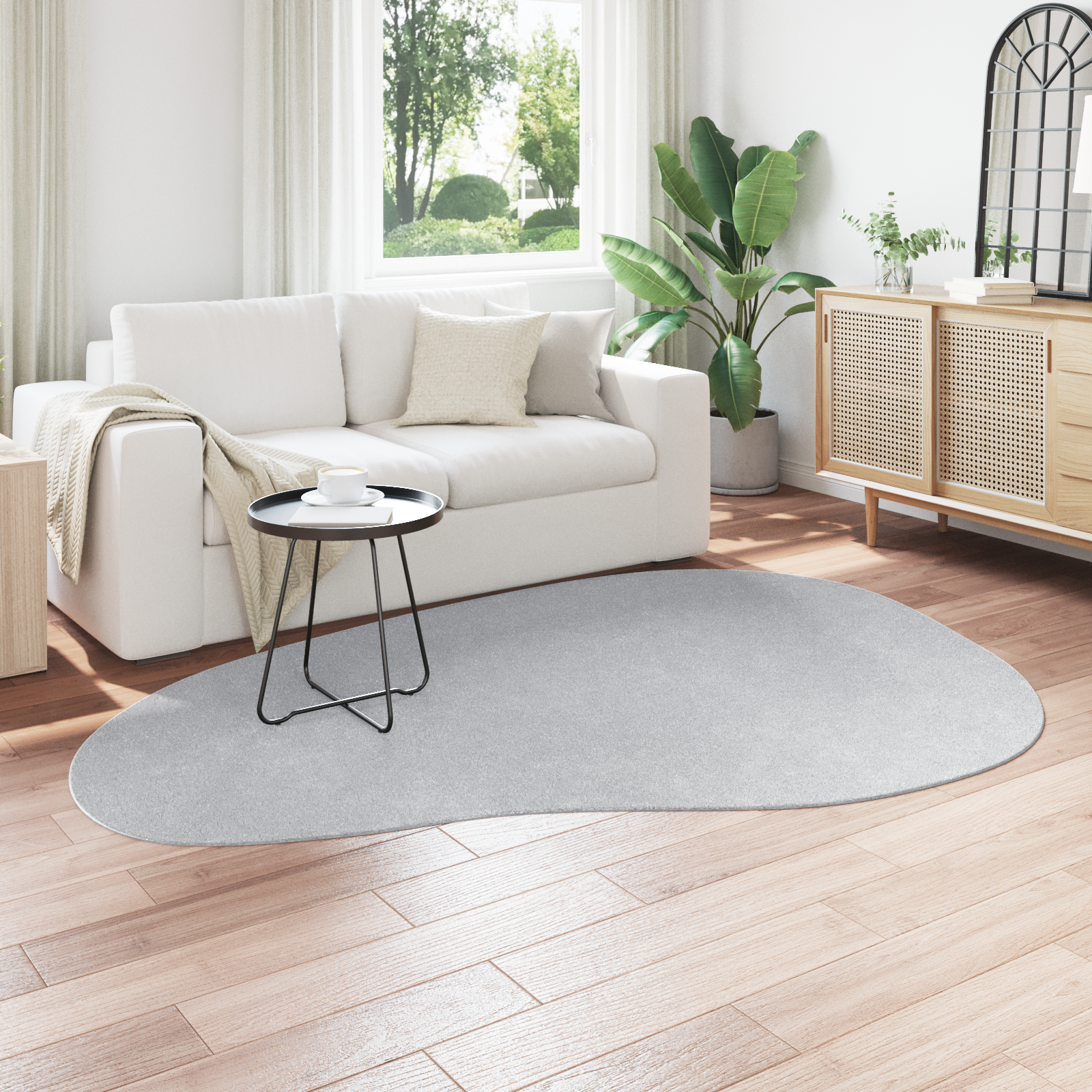 Covor HUARTE Gri 160 x 230 cm Poliester GartenMobel Dekor