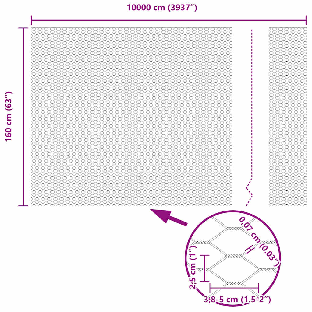 Gard hexagonal Gri 1,6 x 100 m PVC GartenMobel Dekor
