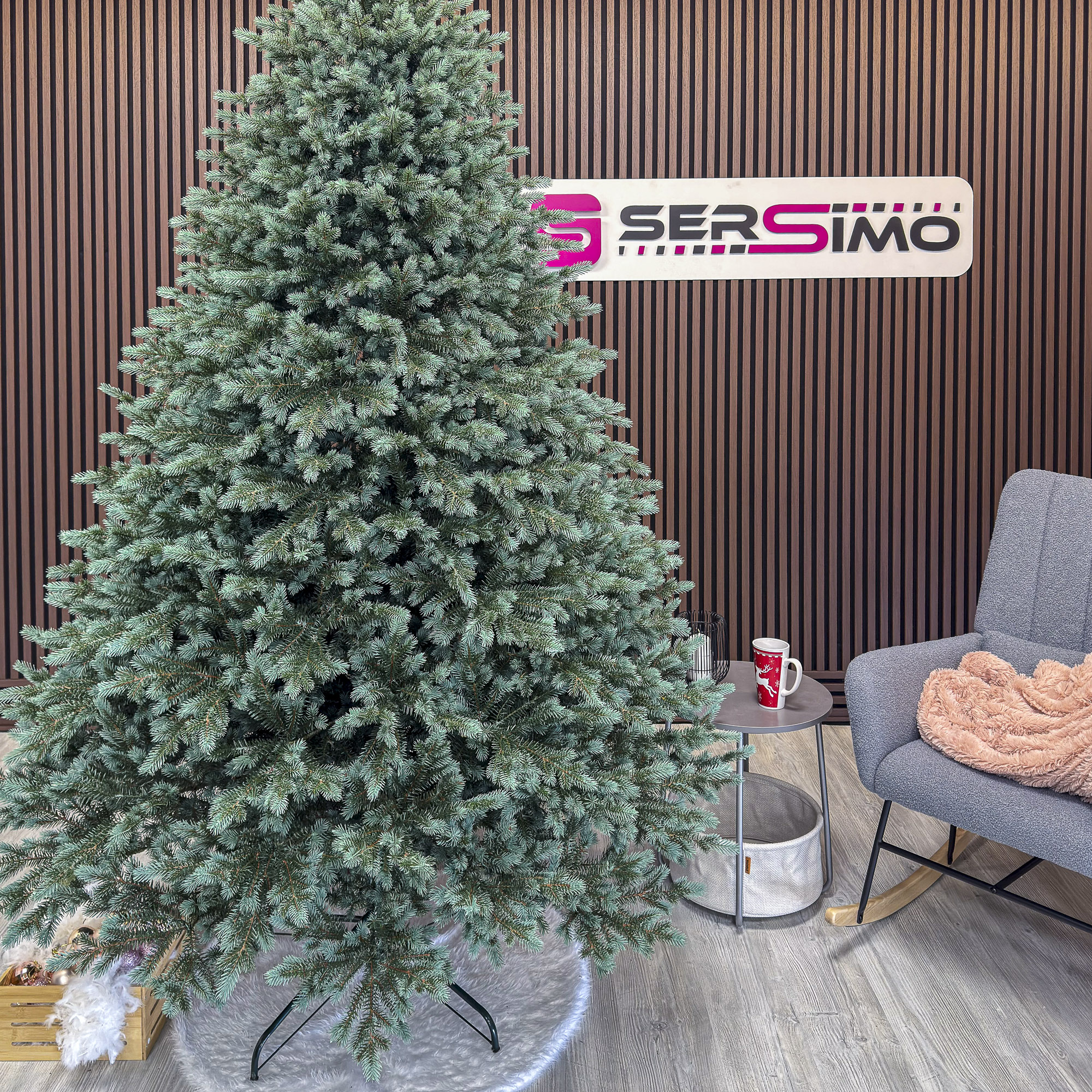 Brad artificial Christmas Deluxe by Sersimo, Alaska Select verde argintiu, integral 3D, 300 cm Household NewTrend