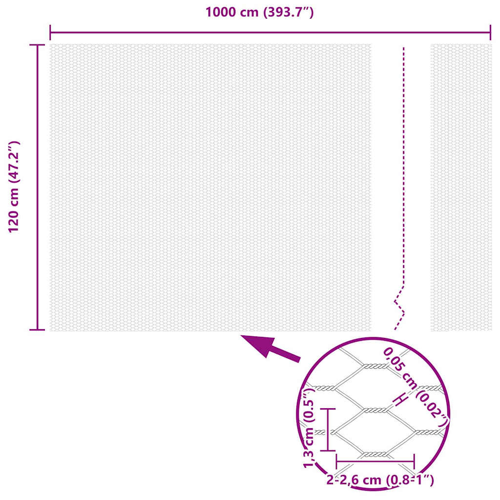 Gard hexagonal Argintiu 1,2 x 10 m Oțel galvanizat GartenMobel Dekor
