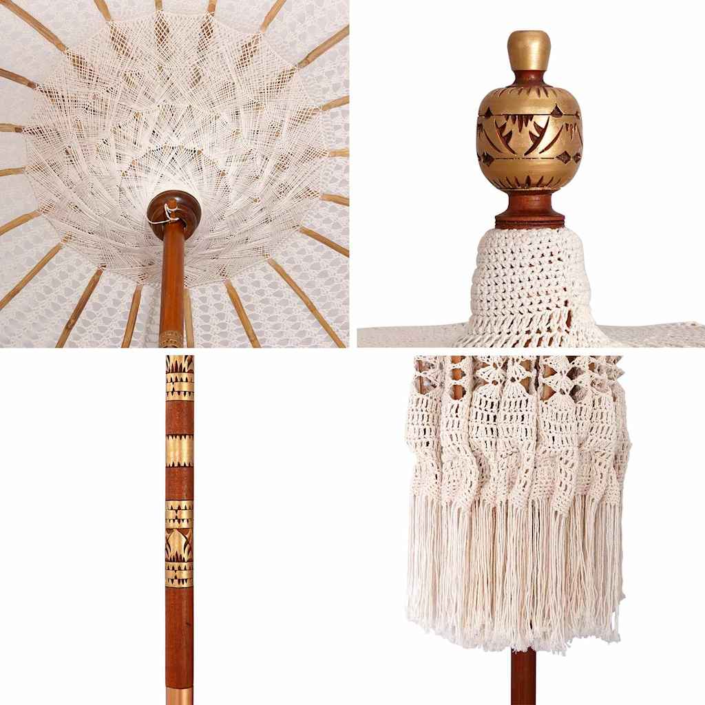 Umbrelă macramé Crem 190 x 190 x 260 cm GartenMobel Dekor