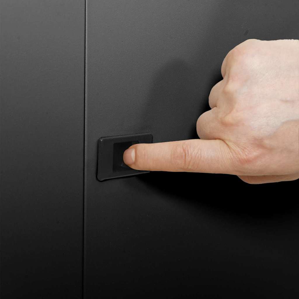 Dulap de rețea cu depozitare Negru 53 x 45 x 30 cm Oțel GartenMobel Dekor