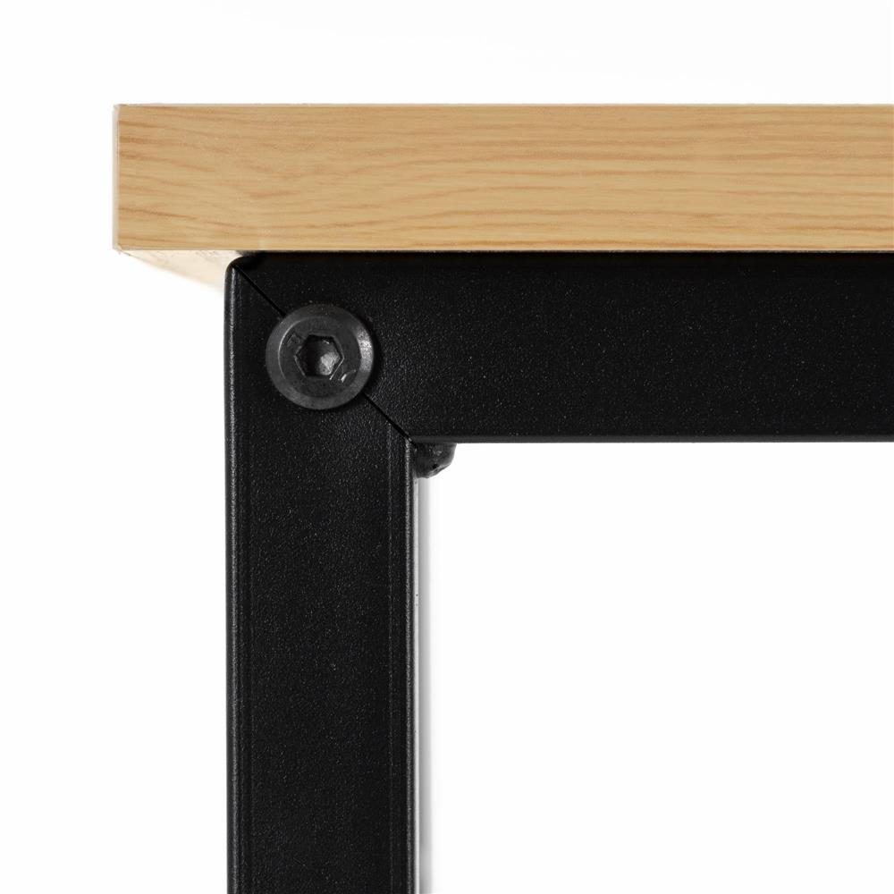 Birou cu blat MDF si cadru metalic, 100x50x76 cm, maro deschis Household NewTrend