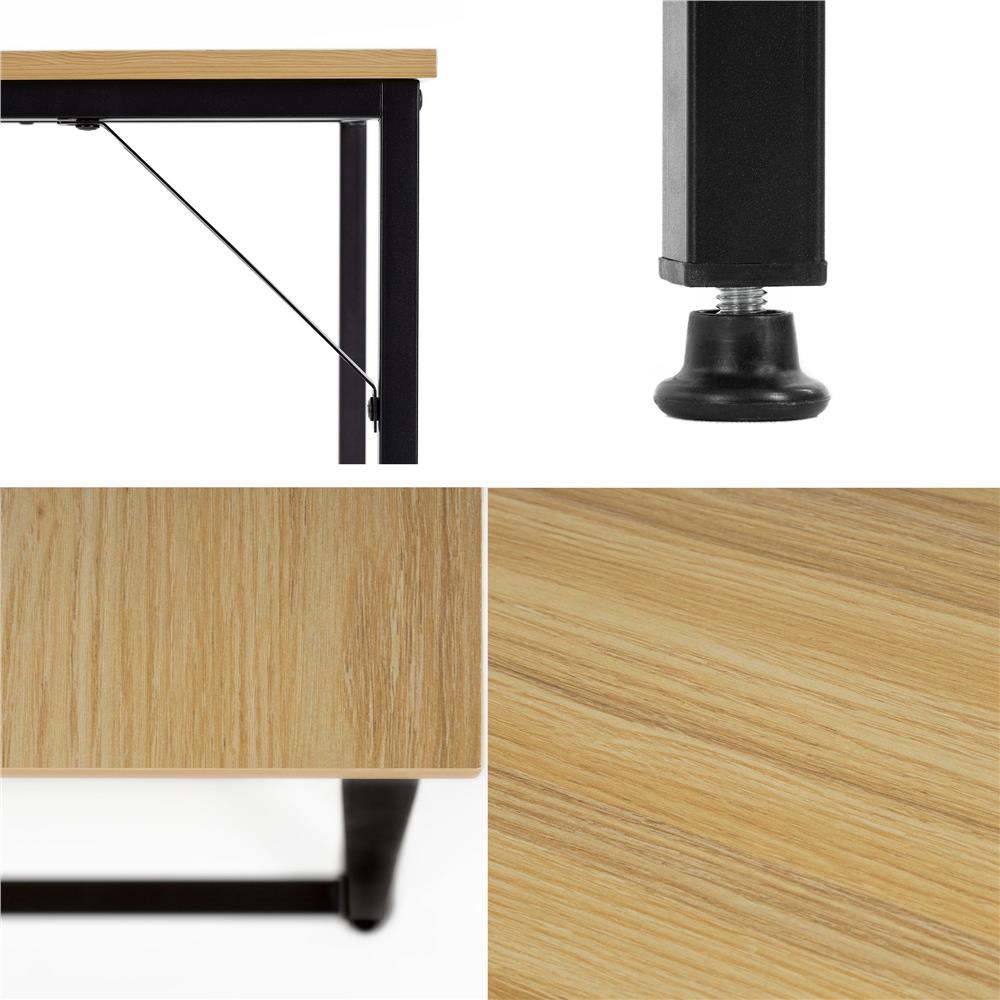 Birou cu blat MDF si cadru metalic, 100x50x76 cm, maro deschis Household NewTrend