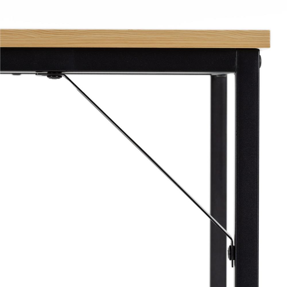 Birou cu blat MDF si cadru metalic, 100x50x76 cm, maro deschis Household NewTrend